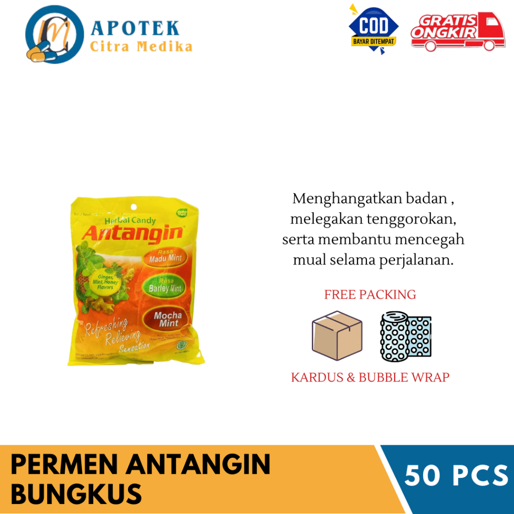 

Permen Antangin - Permen Meredakan Masuk Angin, Mual dan Melegakan Tenggorokan