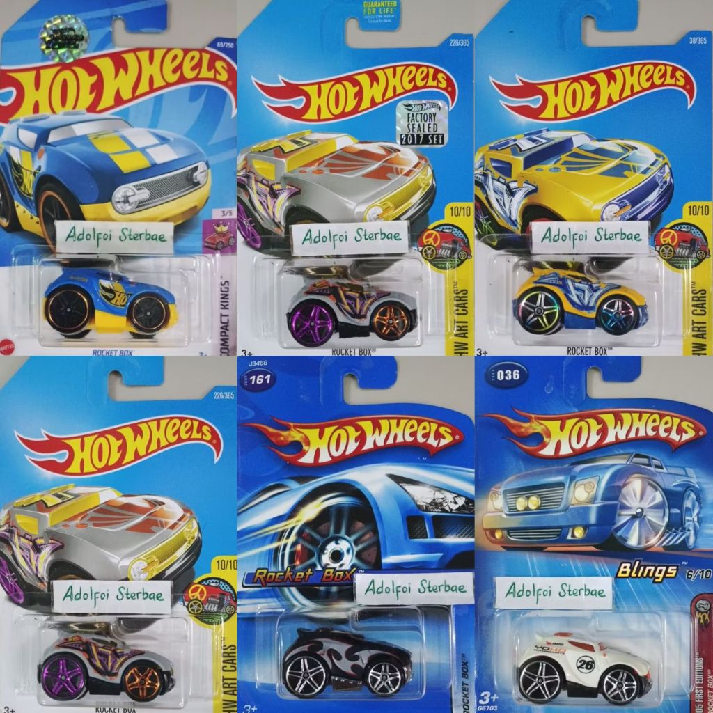 hotwheels hot wheels rocket box factory sealed blings 2005 first editions hw art cars abjad T imri m