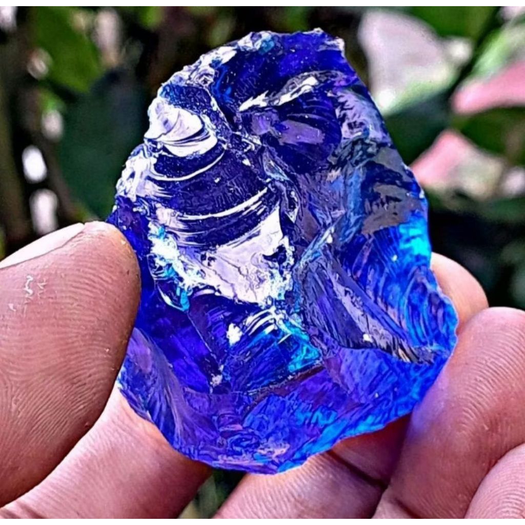 Batu Akik Blue Obsidian King Safir Bongkahan 3 sd 5 cm