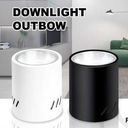 KAP LAMPU DOWNLIGHT OUTBOW 3" 4" HITAM PUTIH E27 MODEL BULAT OB