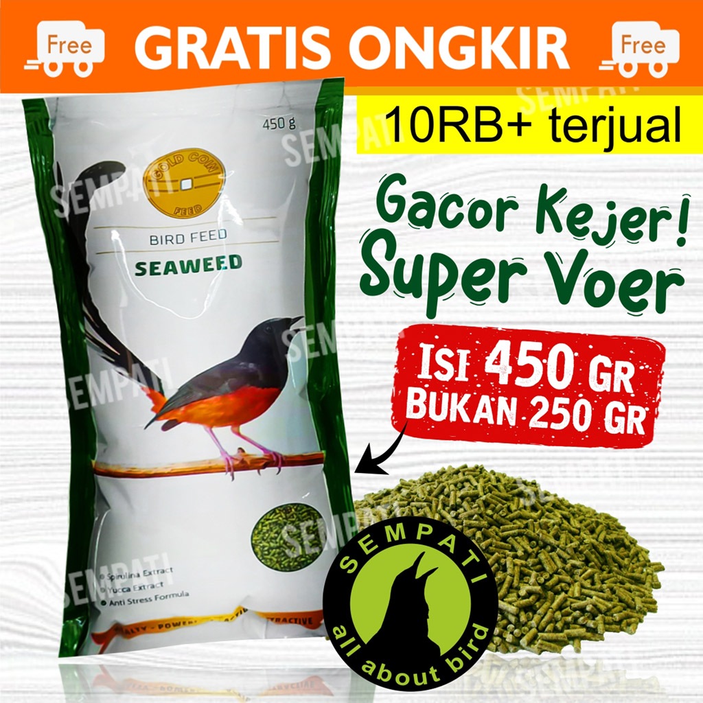 SEMPATI GOLD COIN SEAWEED PAKAN BURUNG ANIS MURAI CUCAK KACER  GOLDCOIN VOER PUR HIJAU RUMPUT LAUT