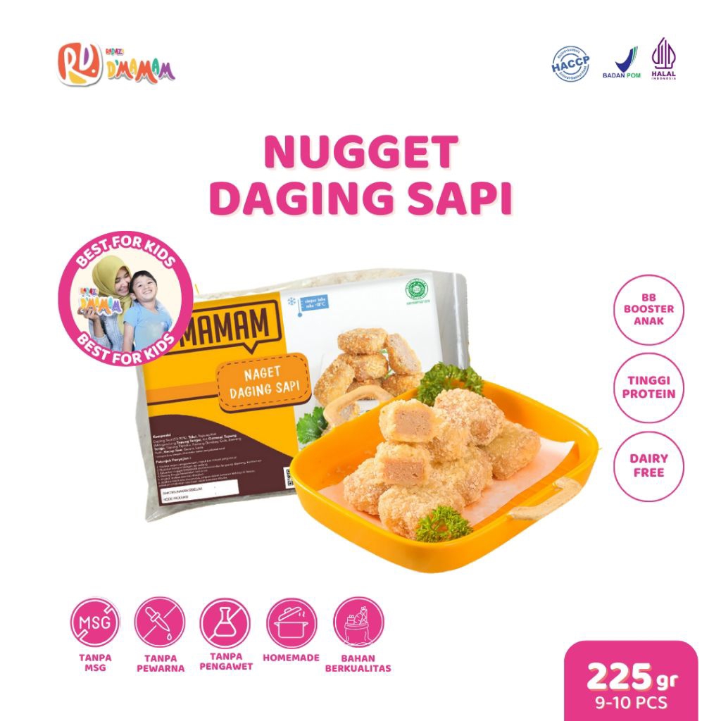 

DMAMAM Solo Nugget Daging Sapi 225g Nugget Homemade Anak MPASI Non MSG BPOM HALAL