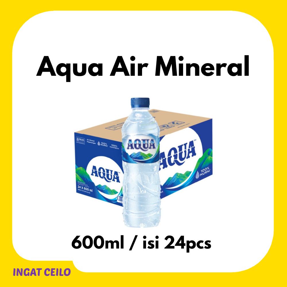 

Aqua 600ml Air Mineral Botol 1 Dus isi 24pcs