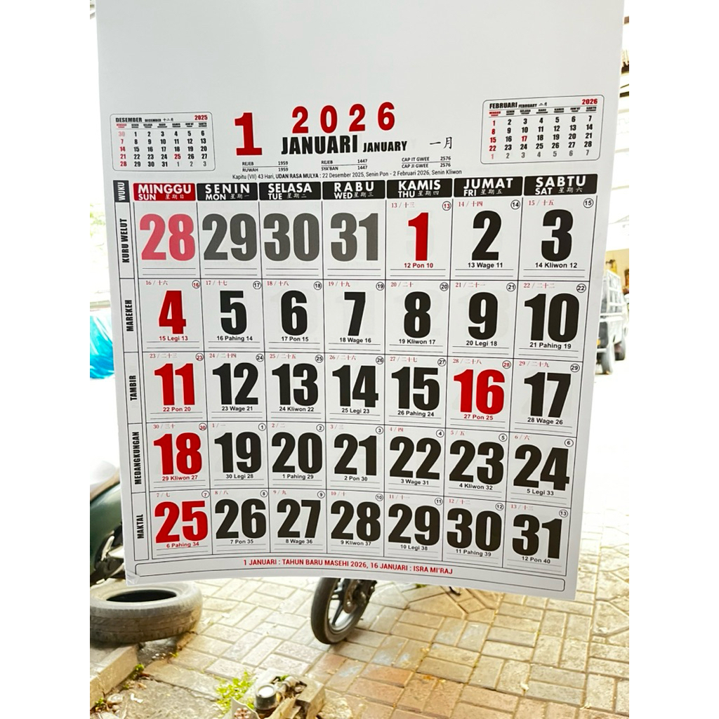 

Promo Kalender dinding Jumbo 2026 uk 50x65/Langsung percetakan/Terima Custom Juga