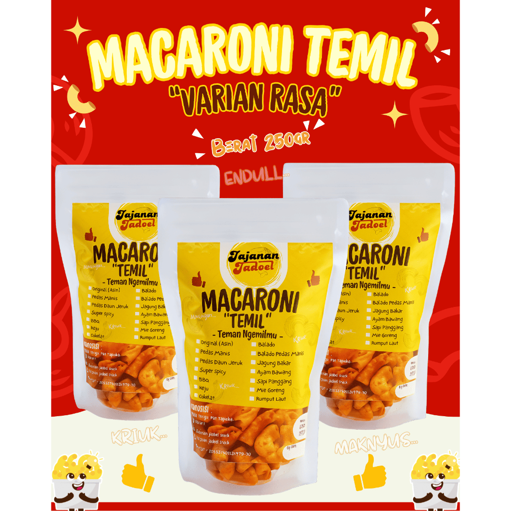 

Makaroni Temil ✨ Teman Ngemilmu ✨ 250gr Gurihnya Nampol!, Kressnya Nagih!