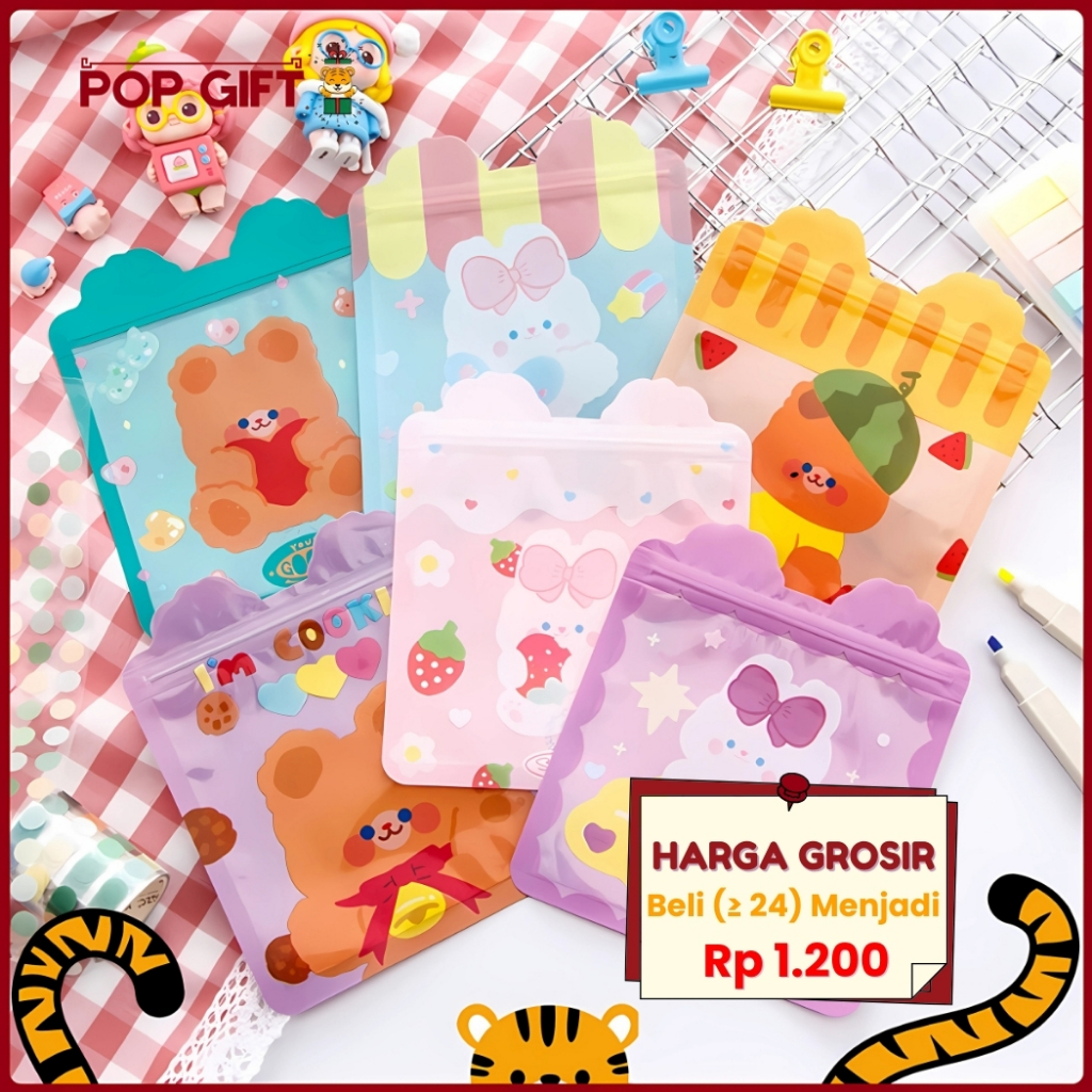 

PG Plastik Ziplock Lucu Packing Biscuit Permen Makanan Mini Plastik Souvenir Hadiah Plastik Makanan