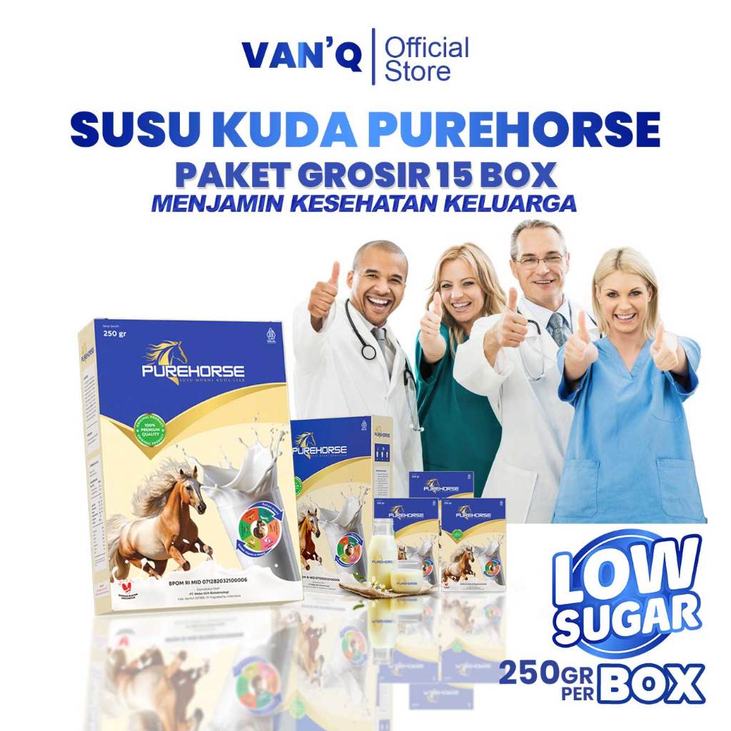 

Pure Horse Susu Kuda Liar Sumbawa Asli 100% Paket 15 Box / 3750gr