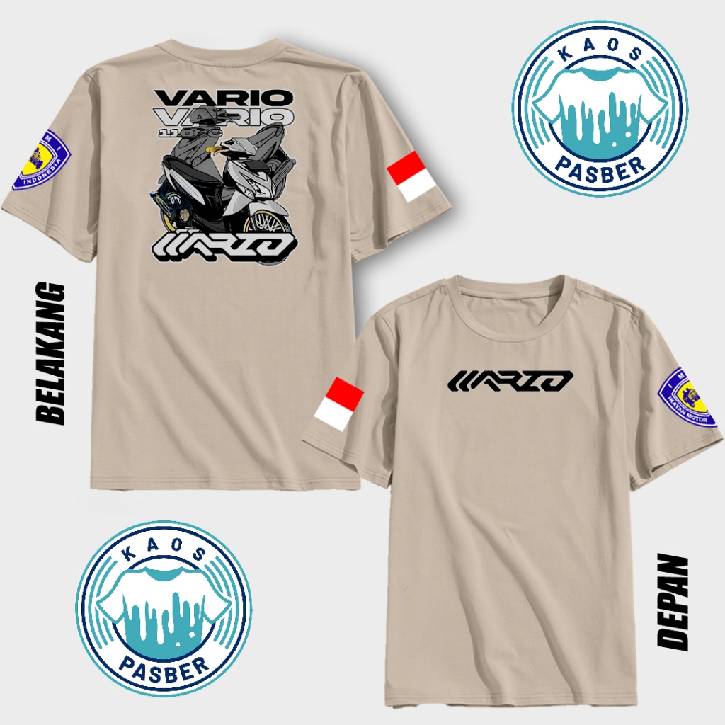 KAOS DISTRO VARIO 110CC UNISEX - KAOS PASBER BAHAN ADEM BISA COD