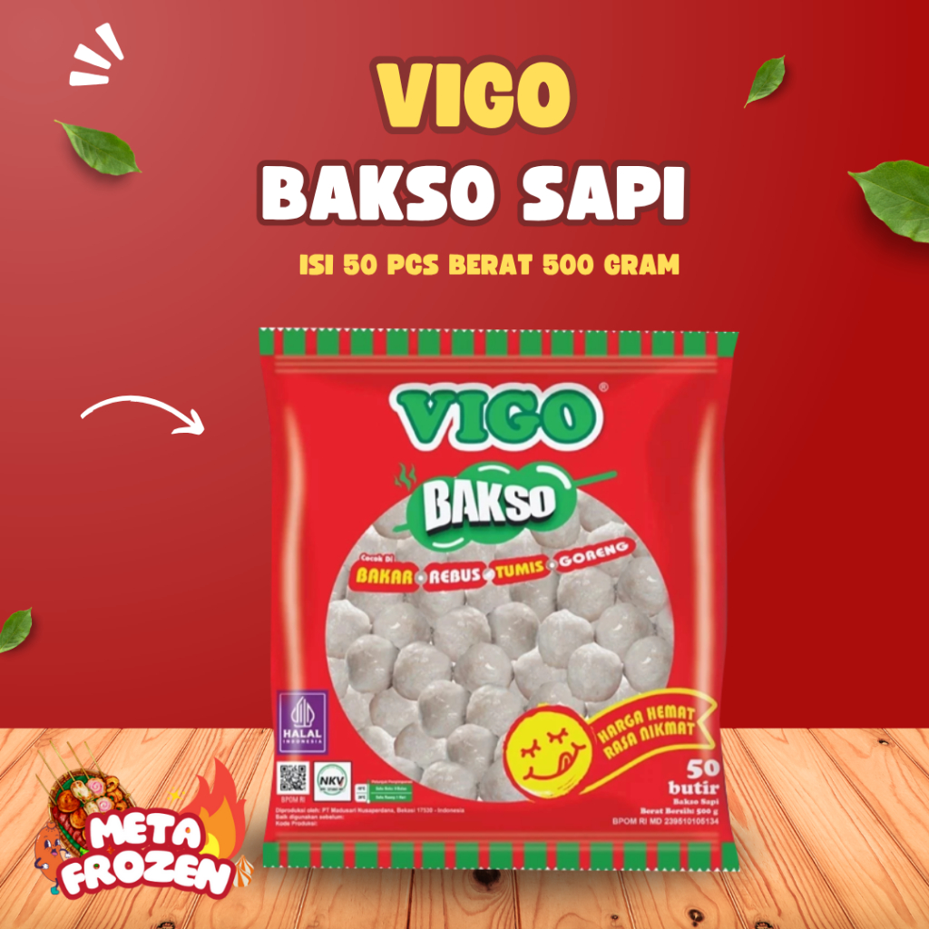 

Vigo Bakso Sapi 500gr ISI 50 PCS