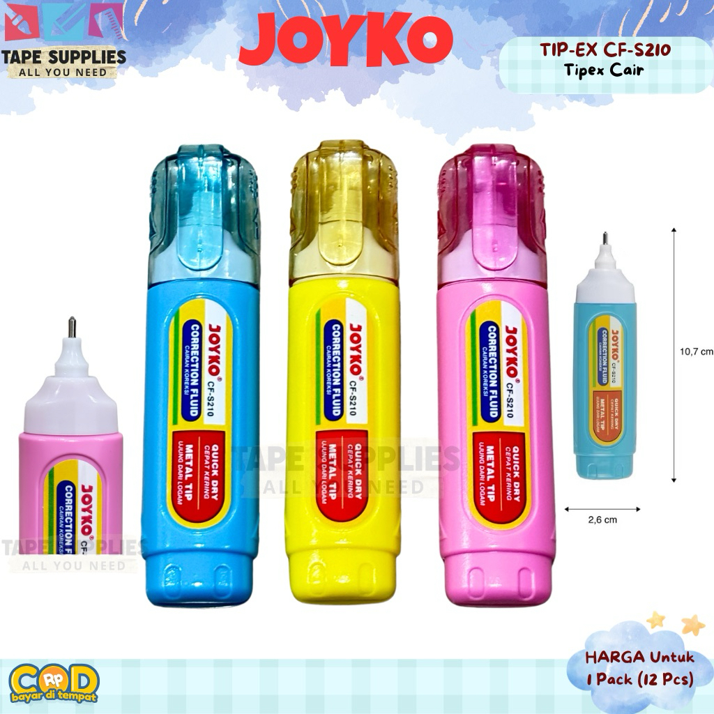 

(12 PCS) TIPEX CAIR RAINBOW - Correction Fluid Cairan Koreksi Tip-ex Besi Penghapus Cair Cepat Keringi