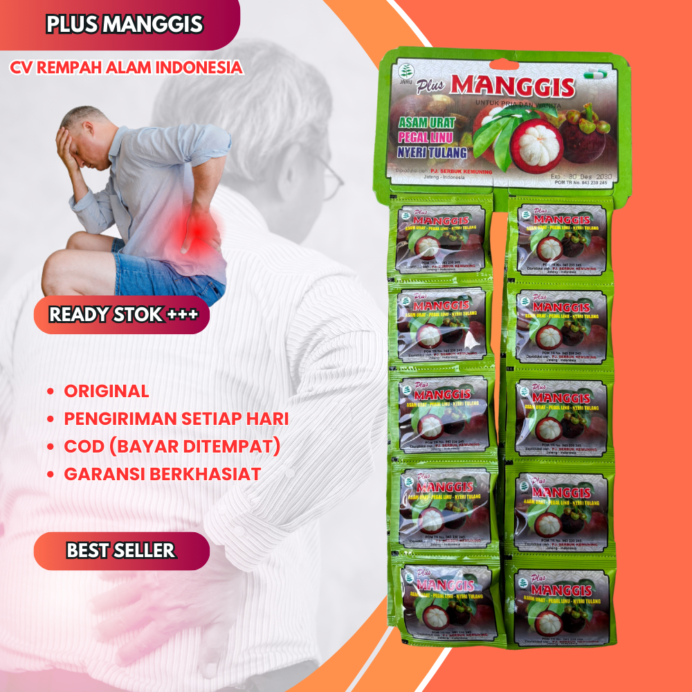 

Kapsul Asam Urat Original Cap Plus Manggs 20 Sachet