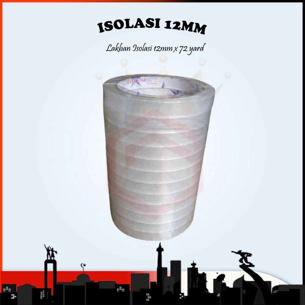 

Lakban Isolasi 12mm x 72m / Selotip 12mm x 72 Meter Seven Star