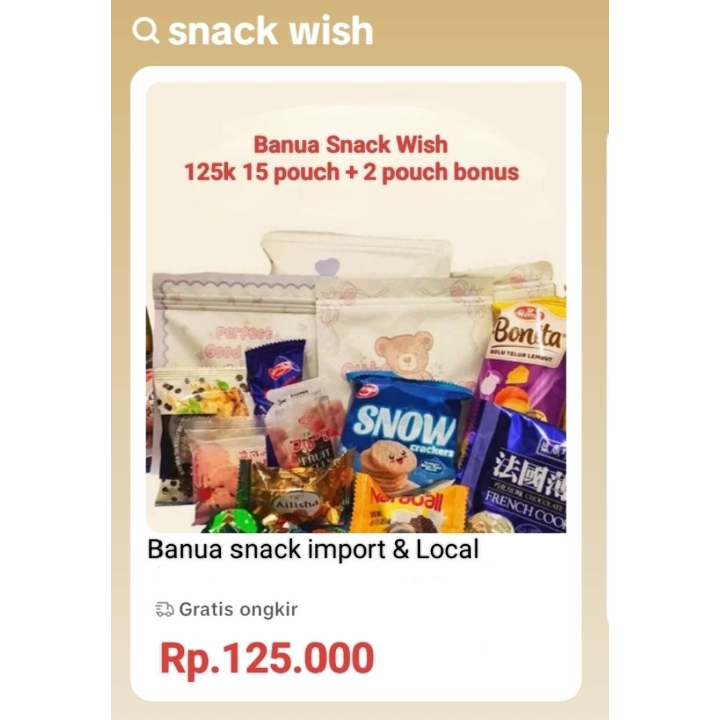 

Banua snack 125rb Start 15 pouch + 2 pouch bonus