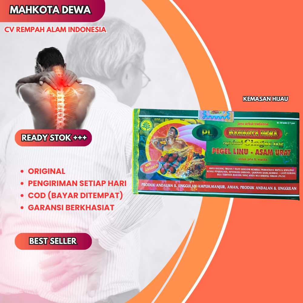 

Jamu Serbuk Pegel Linu Mahkota Dewa Hijau Original 30 Sachet