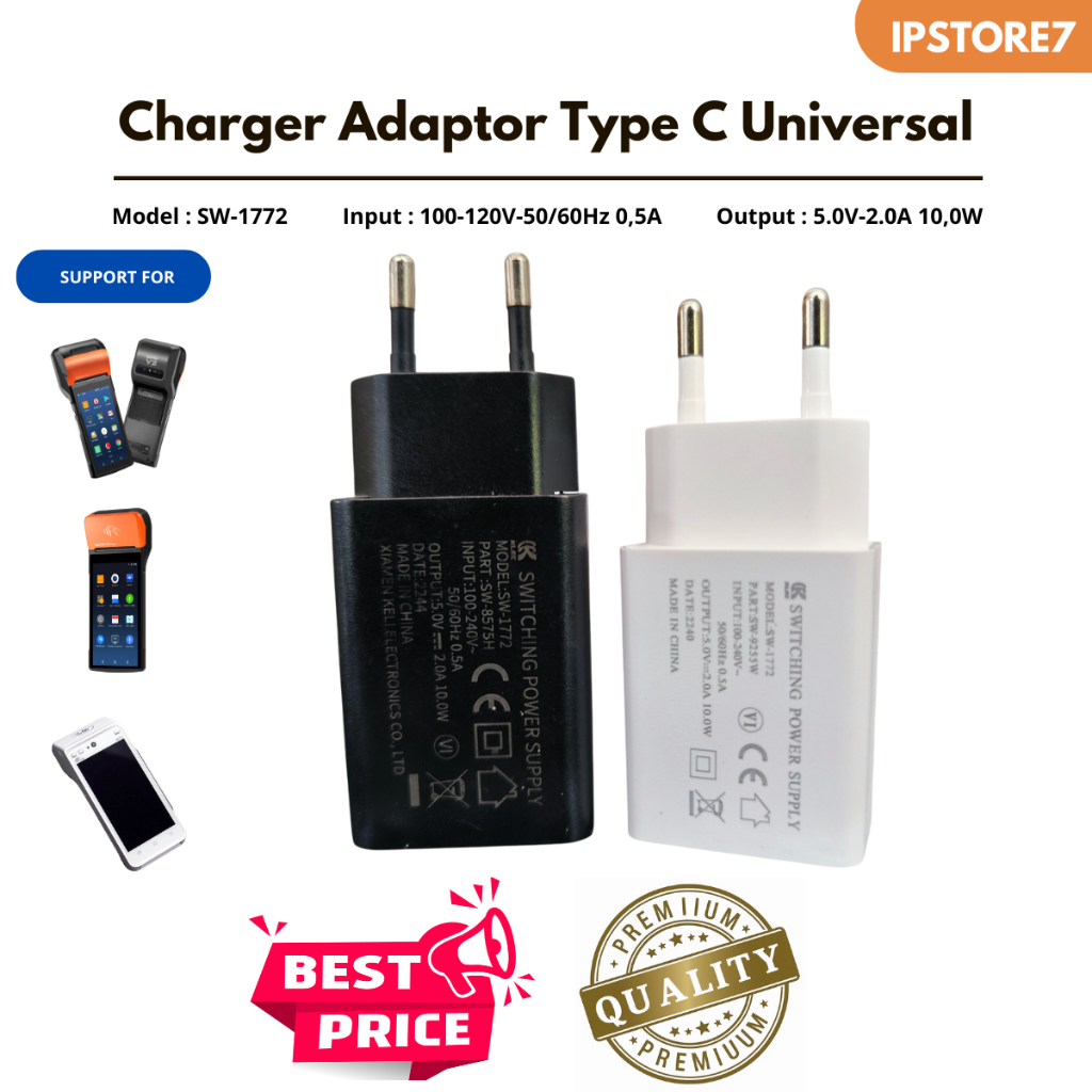 Charger Adaptor Universal Type C EDC Sunmi PAX OVO BCA Dll