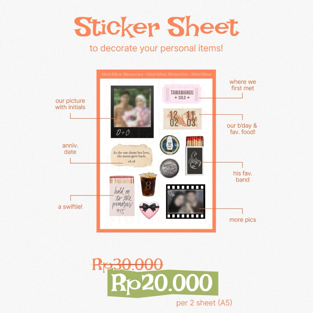 

STICKER SHEET - Custom Stiker Kolase, Kado Ulang Tahun, Kado Anniversary