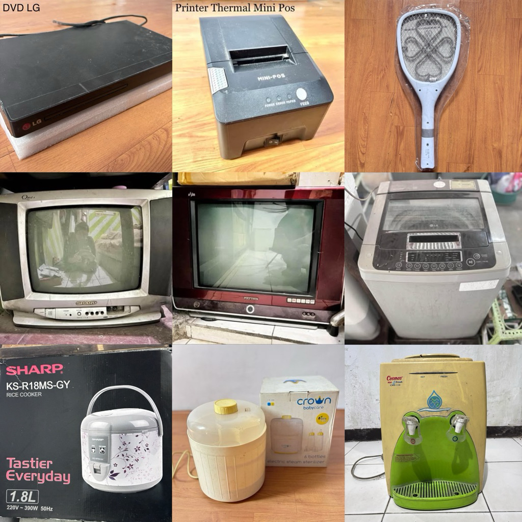 TERMURAH RONGSOKAN TV / DVD / PRINTER / STERILIZER BOTOL POMPA ASI / RAKET NYAMUK / BARANG ELEKTRONI