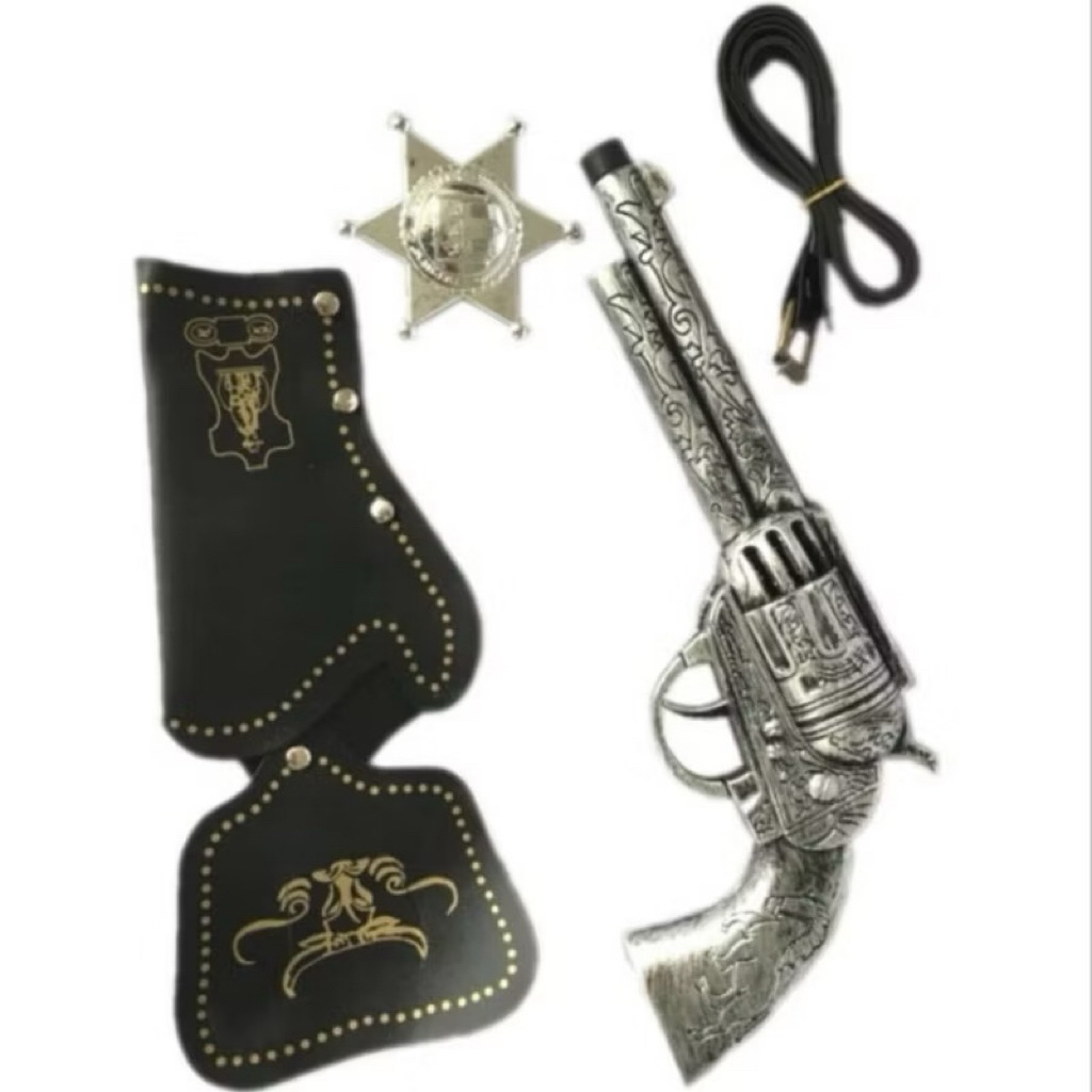 mainan pistol set koboi | gun set cowboy singel | weapon gun set singel cowboy props | pistol koboy 