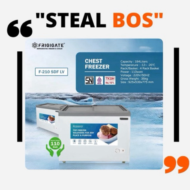 freezer box 200 liter frigigate chest freezer CFR-210 SDF freezer box kaca sliding 200 liter