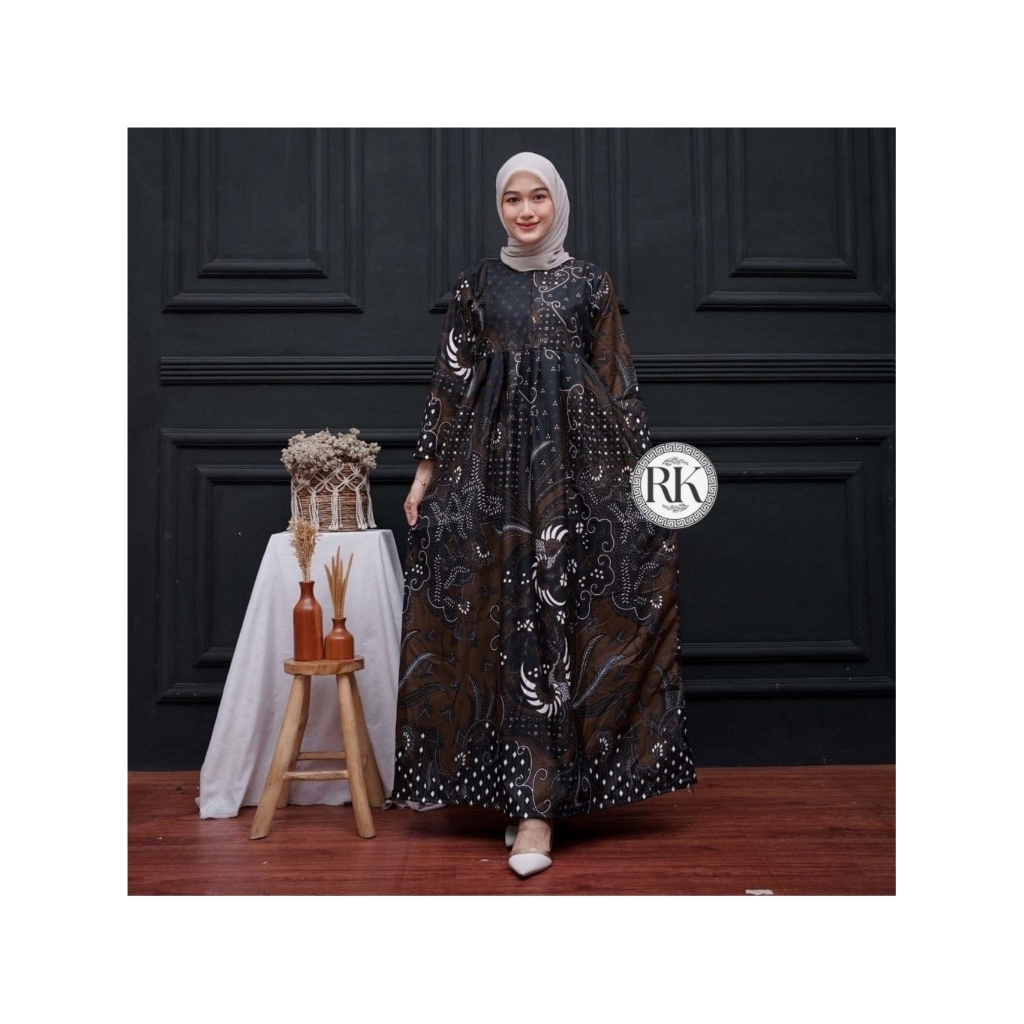GAMIS BATIK KEKINIAN WANITA DEWASA  coklat trendy