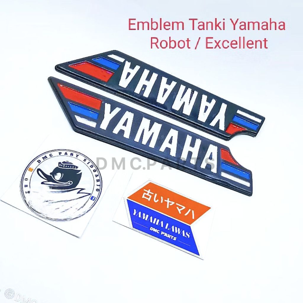 EMBLEM LOGO TANKI TANGKI TENGKI YAMAHA V80EXCELLENT V80 ROBOT EXCELLENT ( 1 Pasang Kanan-Kiri )