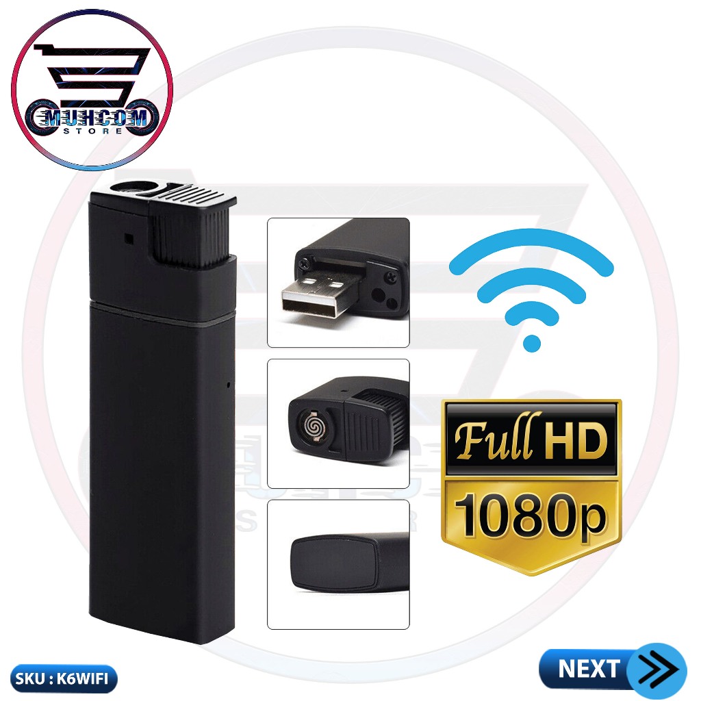 Kamera Korek Api Elektrik K6 WiFi Full HD 1080P Kamera Keamanan Mini Spycam Camera Pengintai