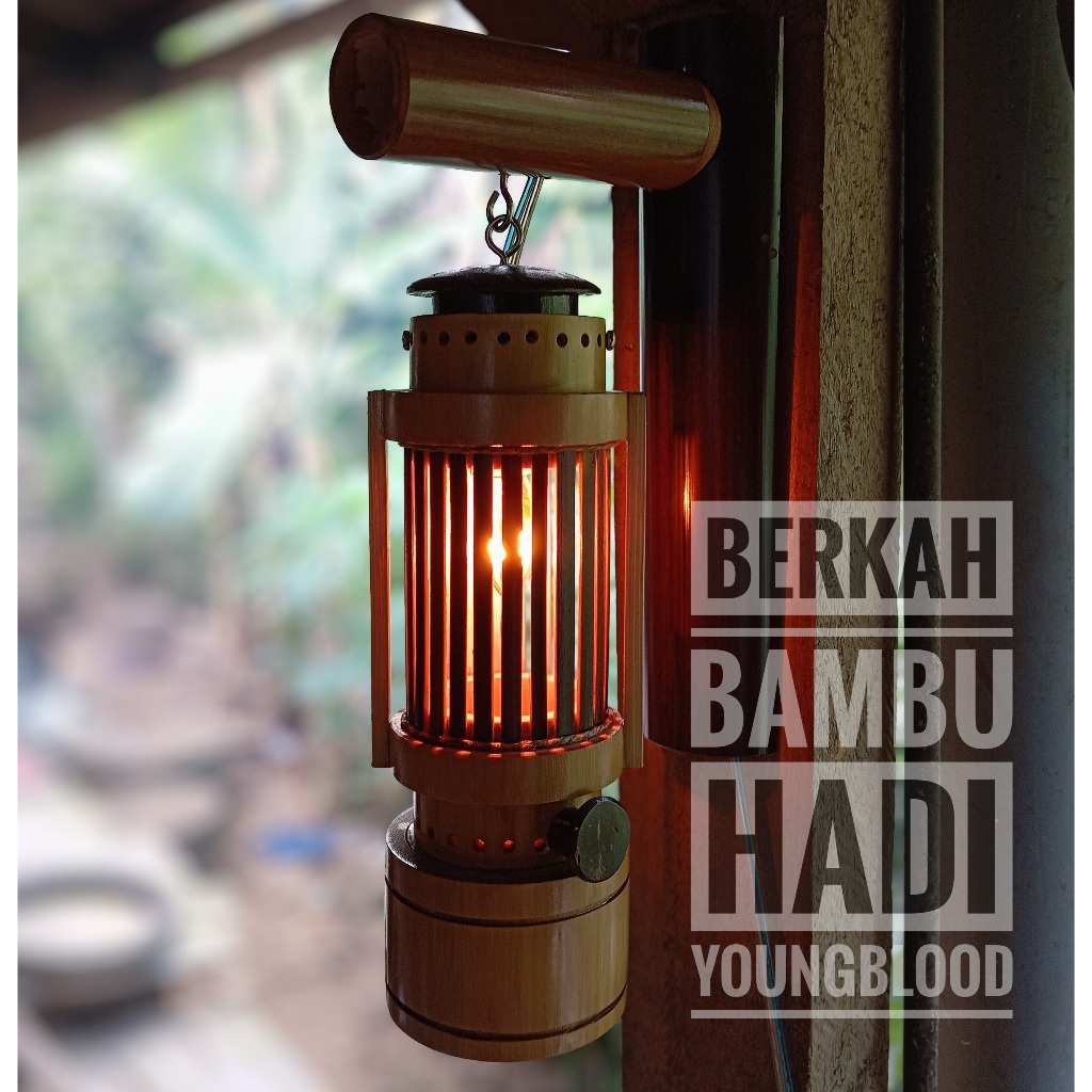 Lampu Tempel Bambu / Lampu Hias Bambu Unik Klasik