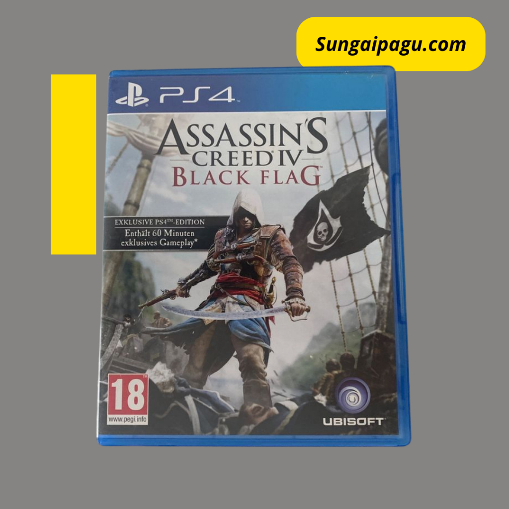Kaset PS4 ASSASSINS Creed IV Black Flag PS4-  Assassins creed PS 4