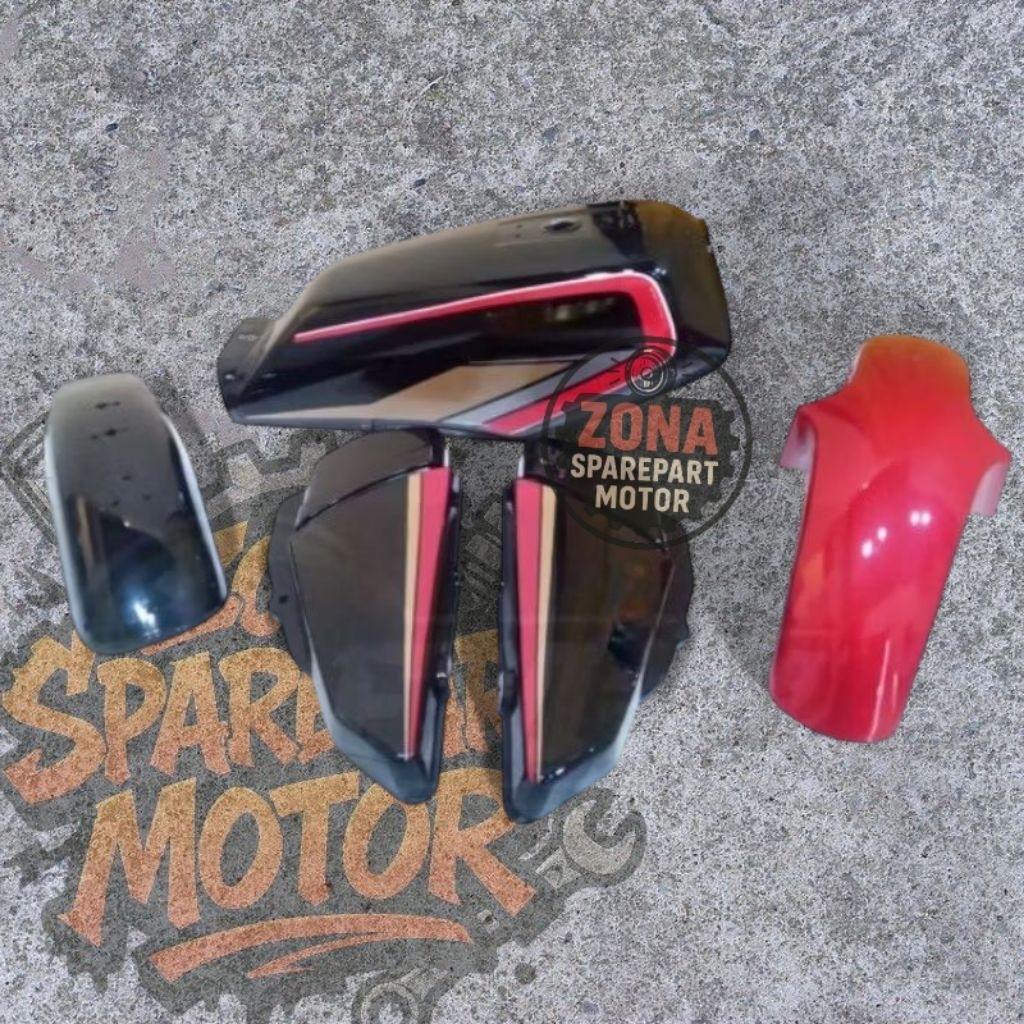 PAKET HEMAT COVER TANGKI TENGKI FULLSET YAMAHA RX KING RX-KING COBRA 1992 SET STRIPING