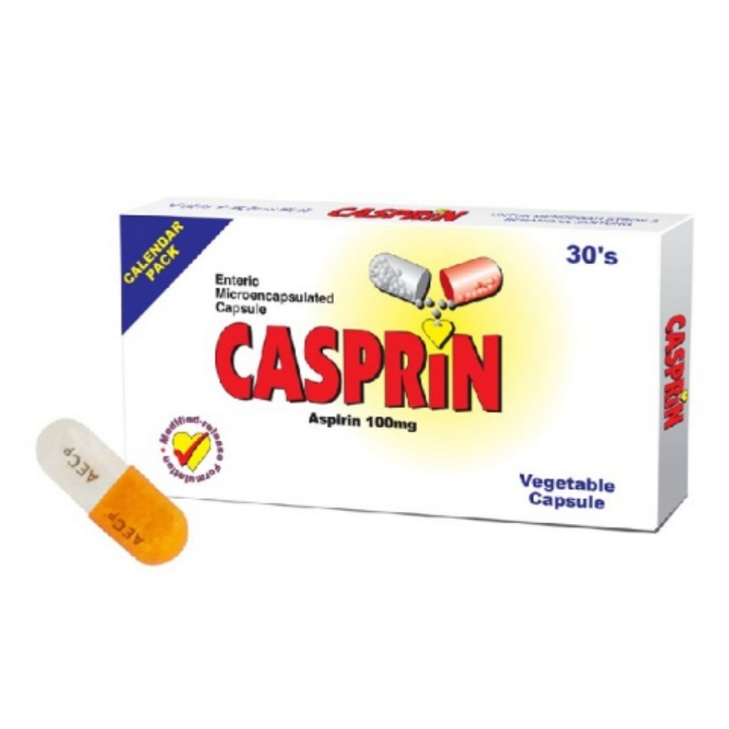 Casprin aspirin 100mg original malaysia isi 60 kapsul