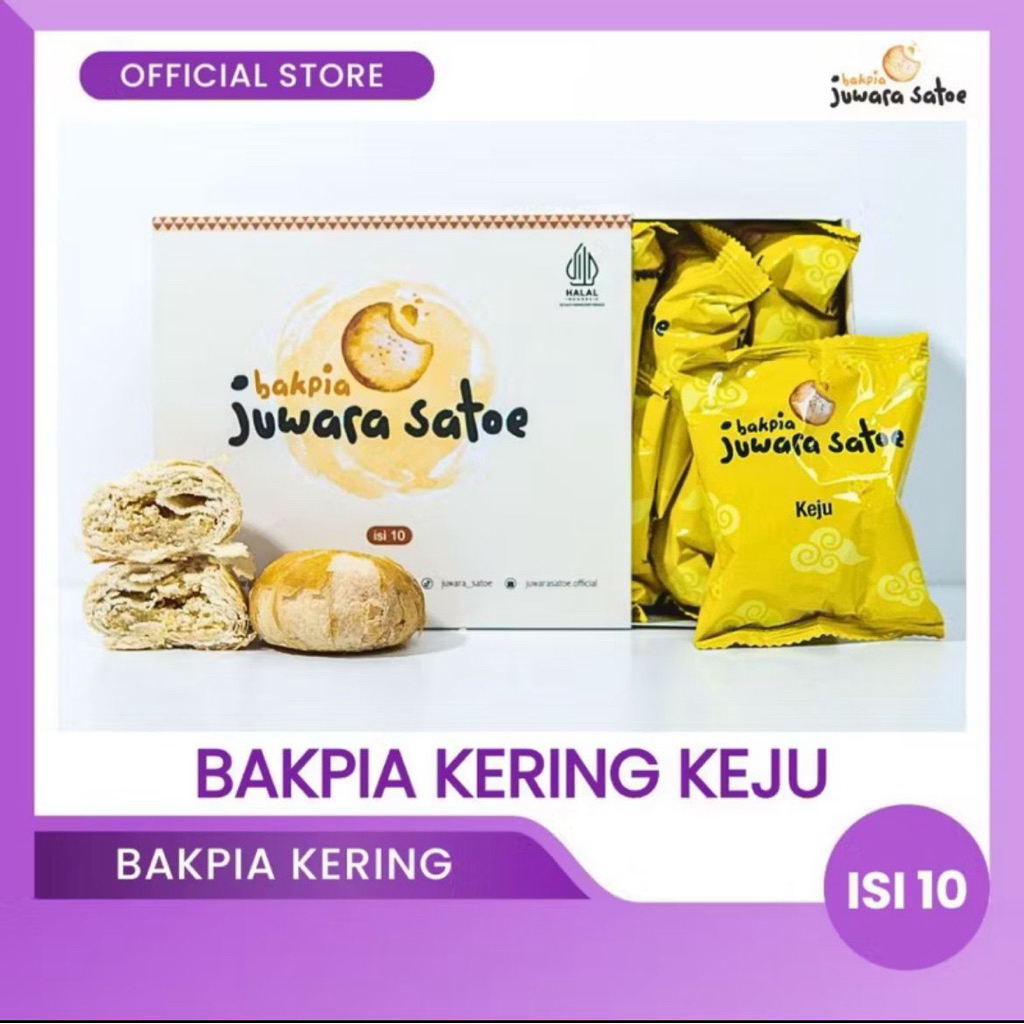 

[SIAP KIRIM SETIAP HARI] Bakpia Kering Juwara Satoe - Oleh Oleh Khas Jogja (Isi 10)