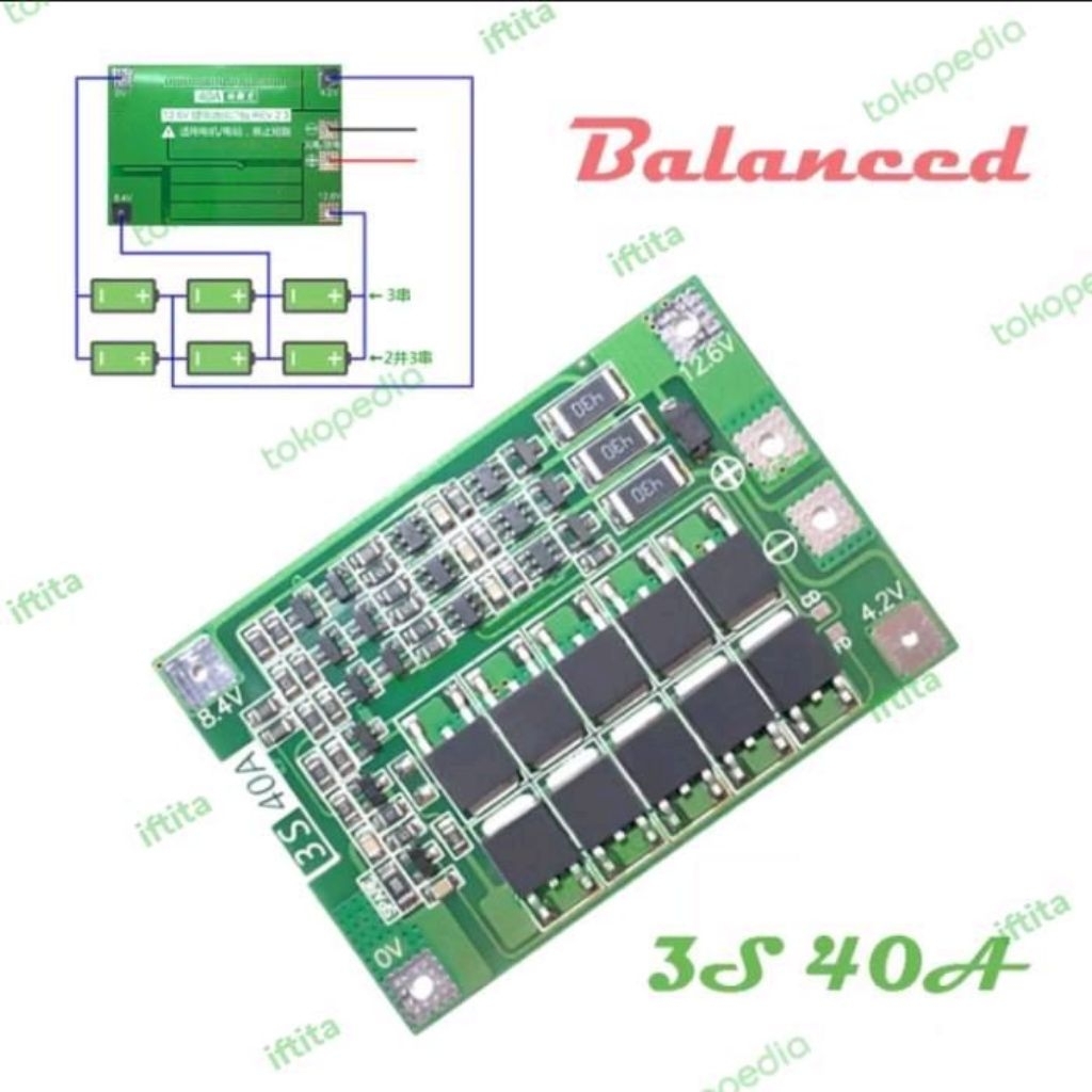 BMS 3S 40A li-ion li-po