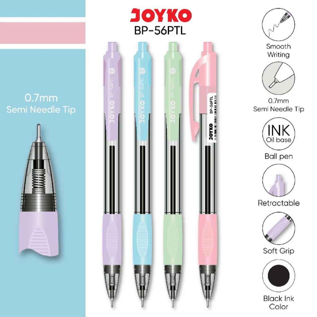 

1 Pcs Pulpen Joyko BP 56 PTL HITAM