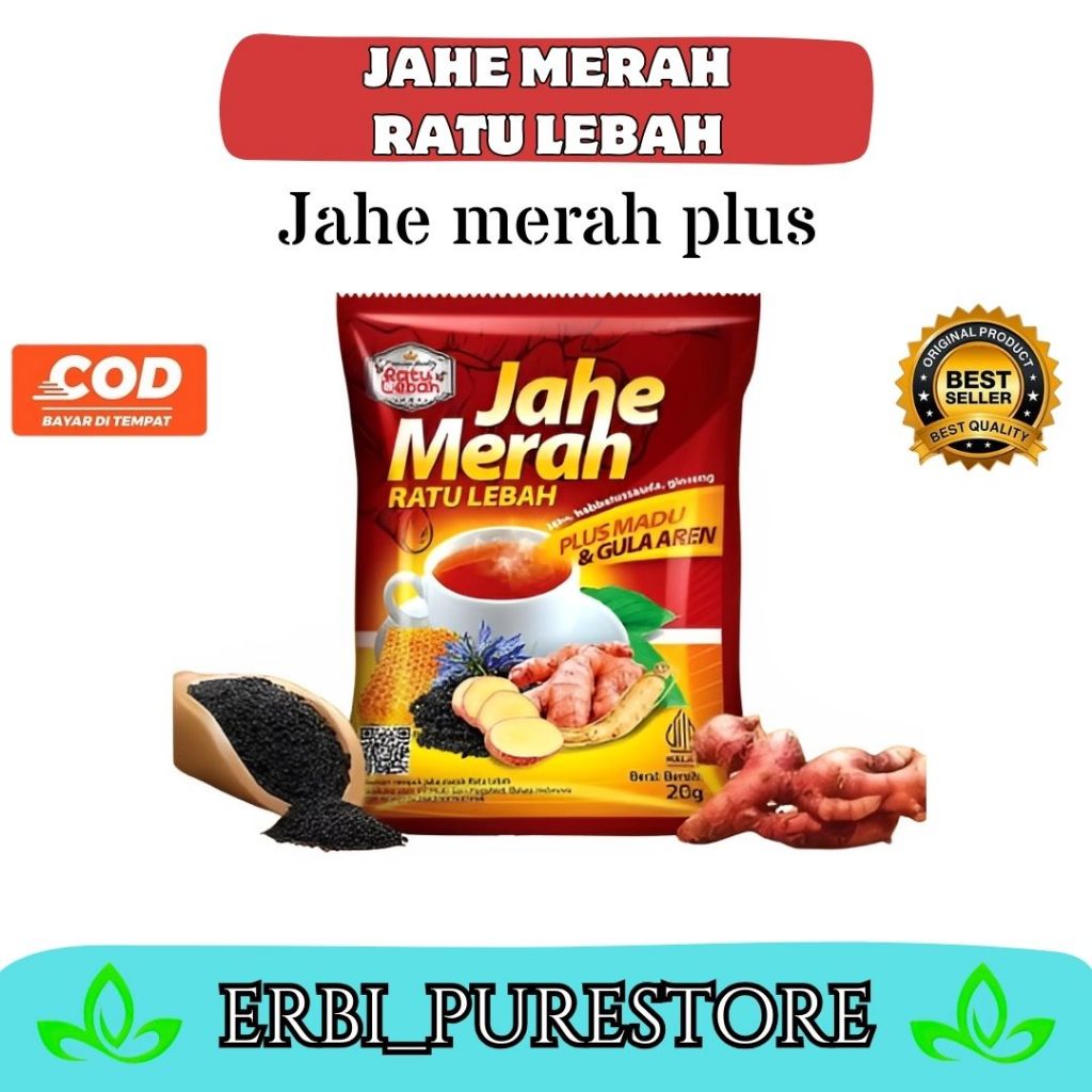 

Minuman Jahe Merah Ratu Lebah Sachet Jahe Merah Super Gula Aren Original Isi 20ml 1 Sachet