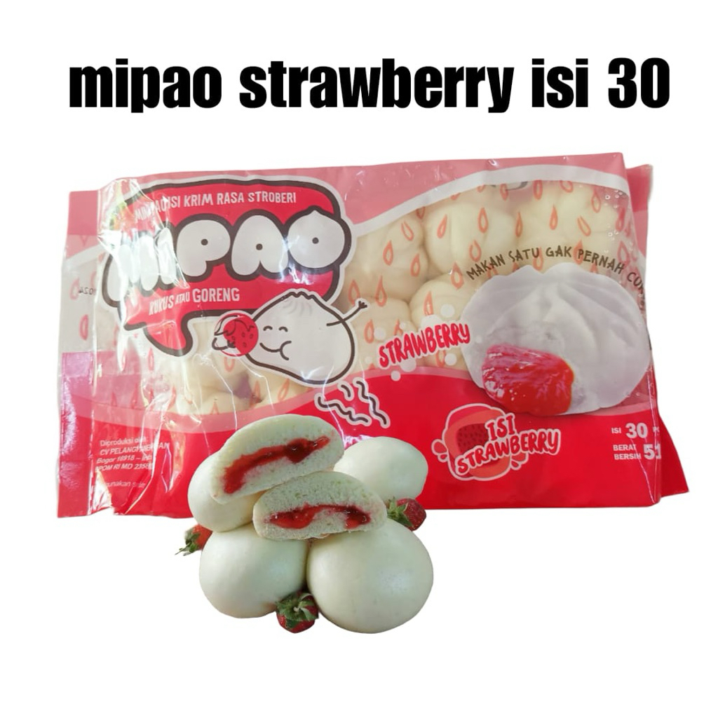 

Mipao bakpao mini rasa strawberry isi 30