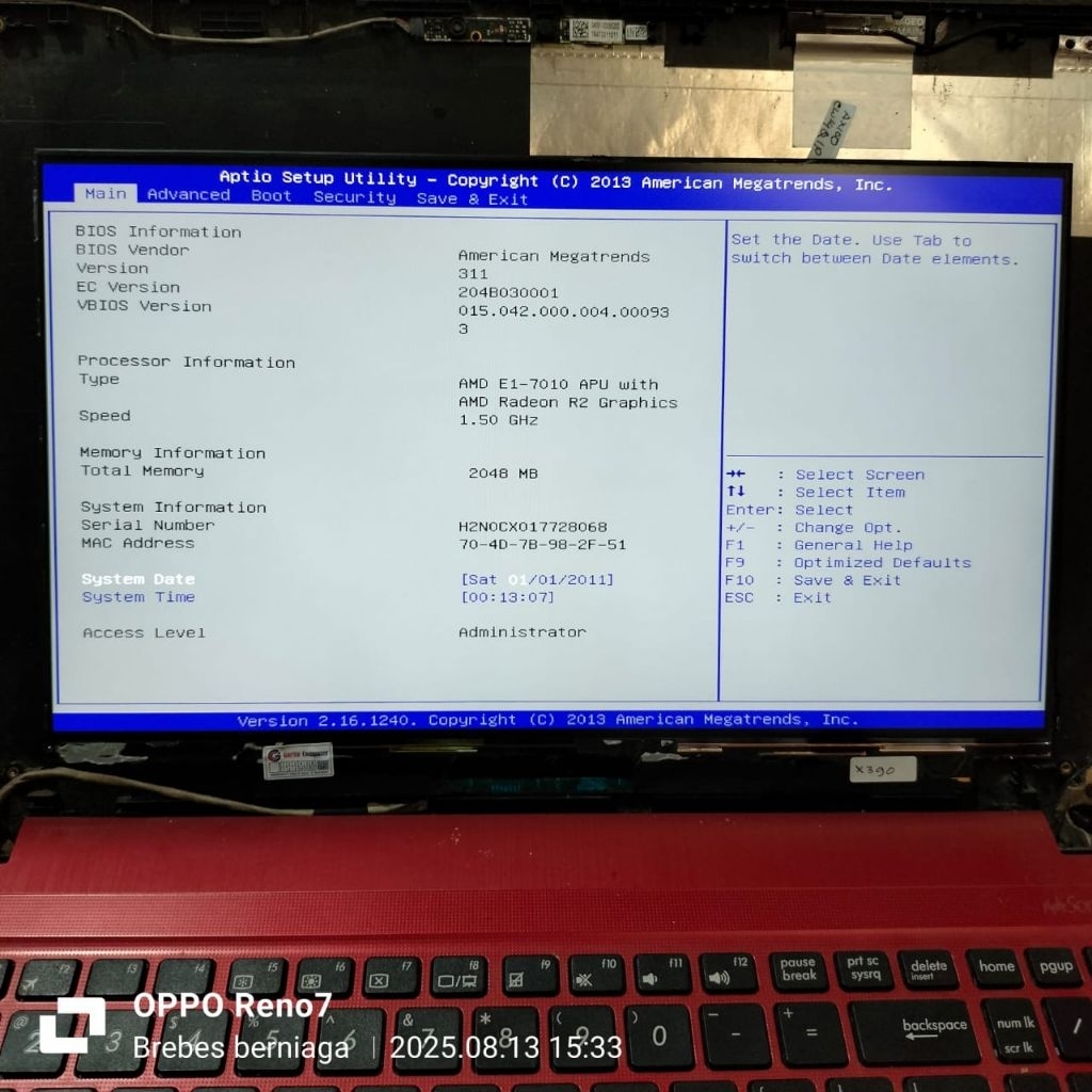 layar lcd LED FHD copotan original lenovo thinkpad x390 type 20q1 bukan touchscreen
