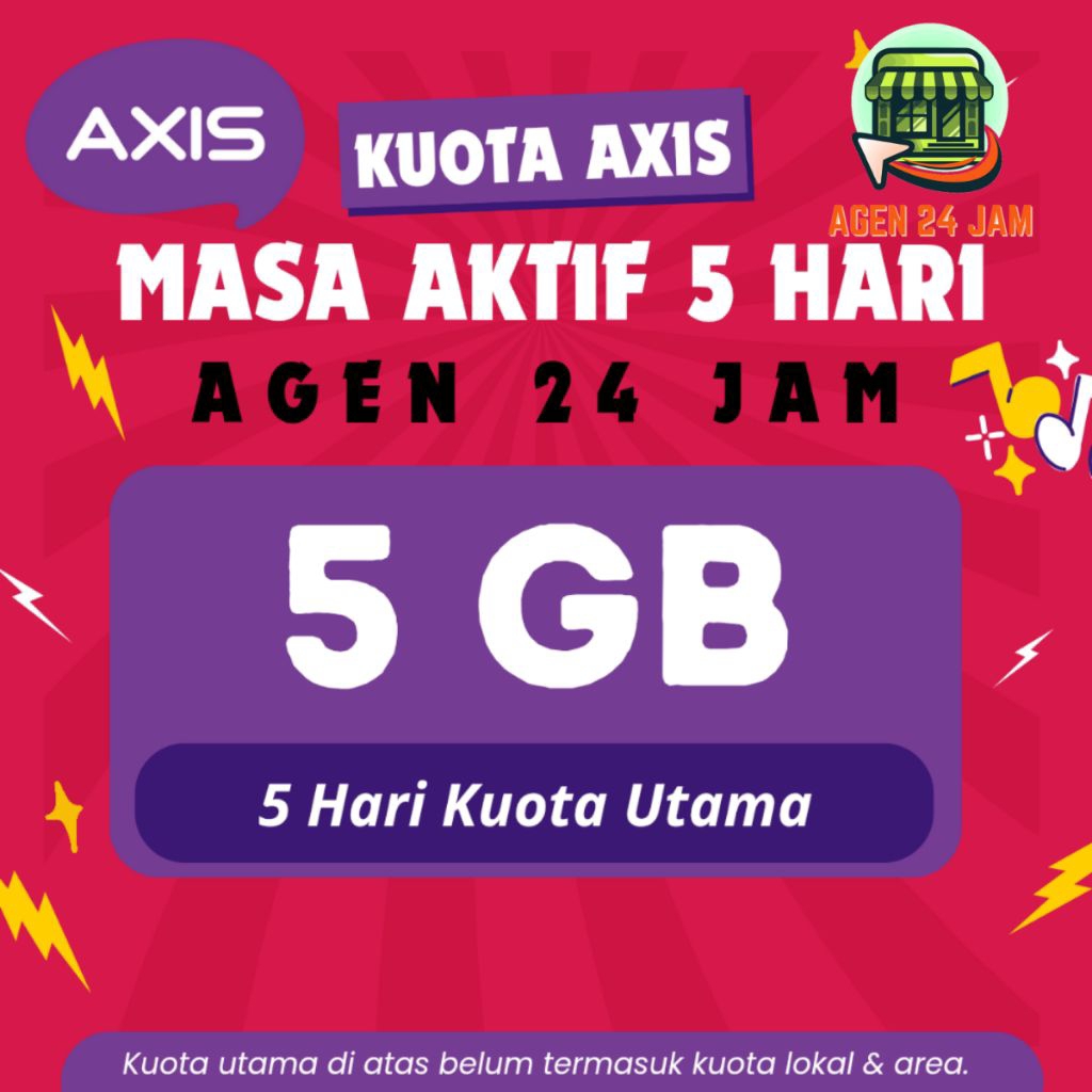 PAKET DATA AXIS 5 GB 5 HARI / KUOTA INTERNET AXIS TERMURAH 24 JAM