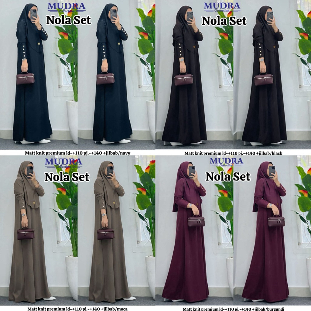COD= NO CANCEL• Nola Set by Mudra• Gamis Set Knit Best Seller