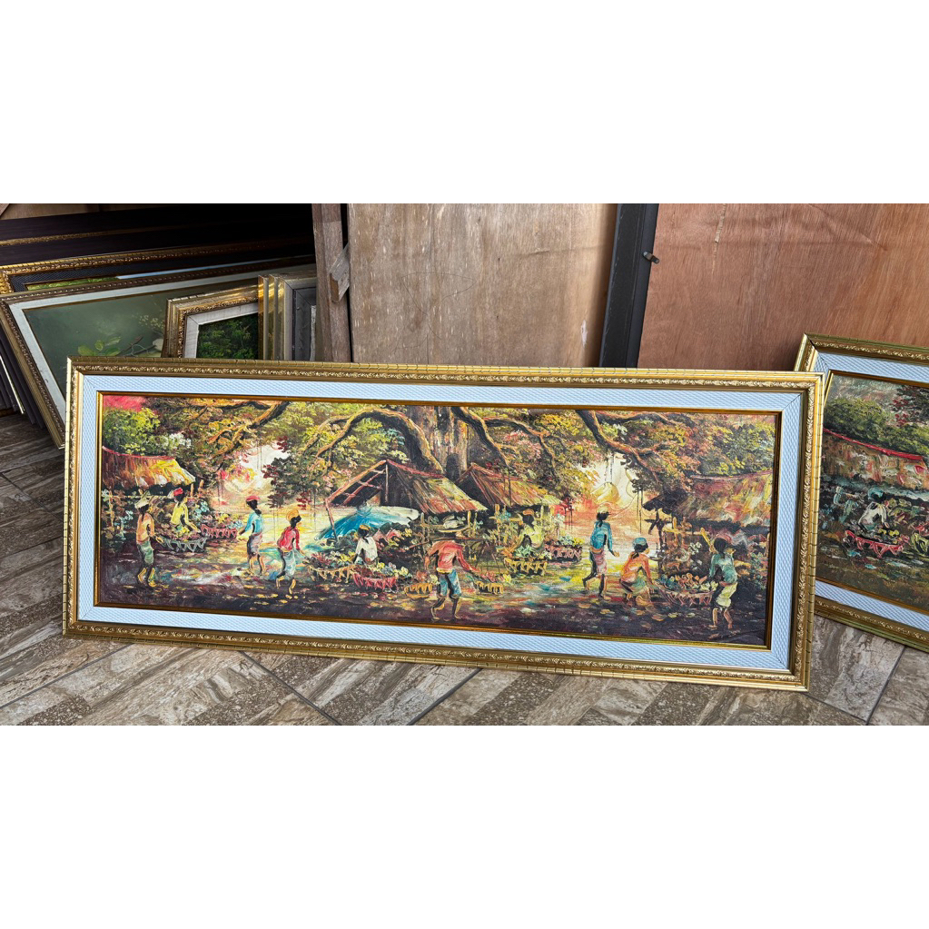 lukisan pasar tradisional