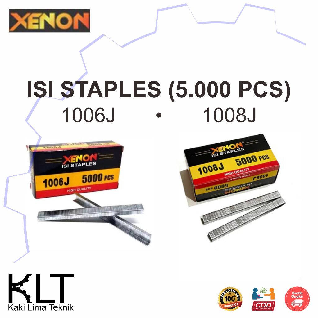 

isi staples stapler refill gun stacker 6 mm 8 mm 1006J 1008J Xenon isi 5.000 pcs