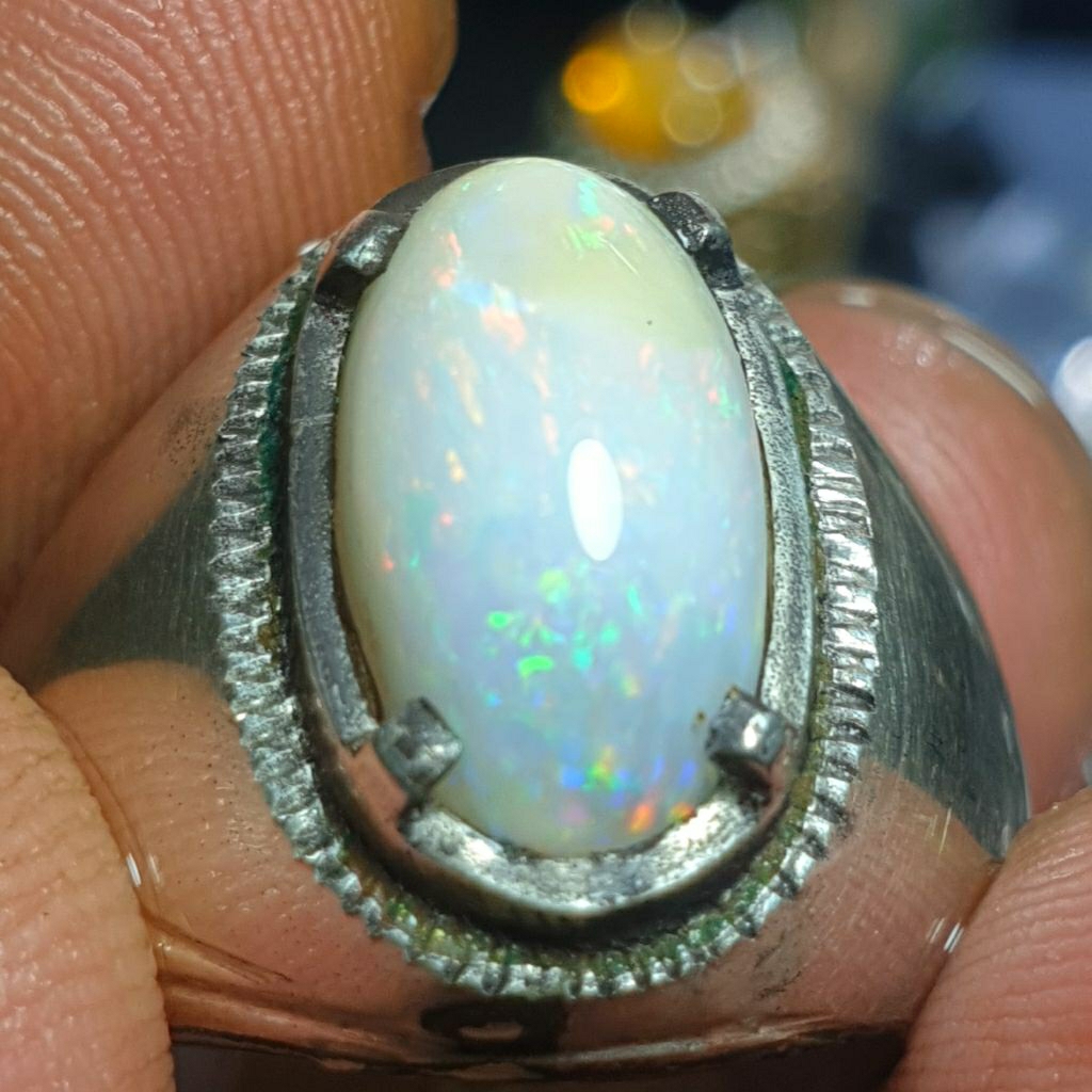 Batu cincin kalimaya milky asli banten ring perak