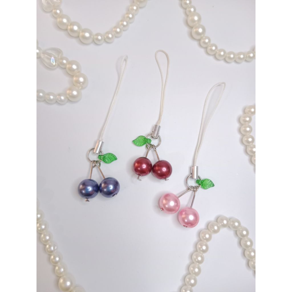 Keychain Manik || Gantungan Kunci Manik || Strap phone Manik || Gantungan Hp Cherry || Gantungan Hp 