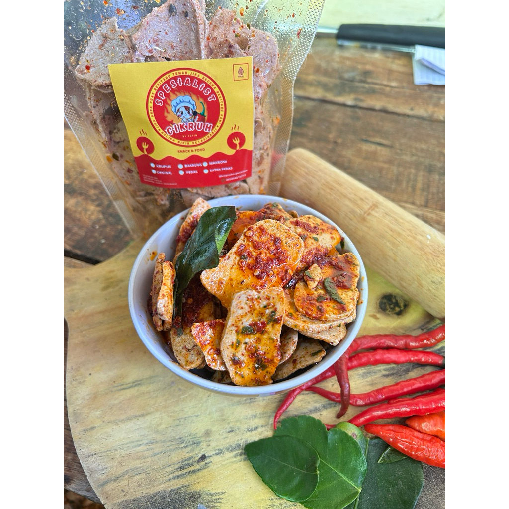 

(spesialist cikruh)basreng daun jeruk 500gr keripik basreng