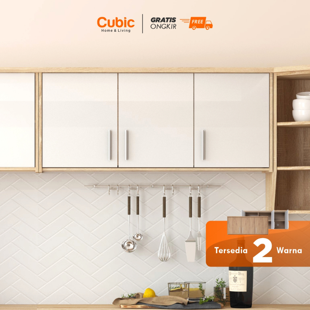 Cubic Kitchen Set 3 Pintu Minimalis / Rak Atas Dapur Kecil / ELENA AVE KSA 3P S