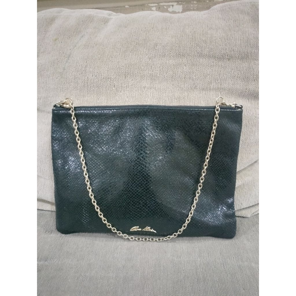 Ready tas cantik Clutch Kulit Asli Anne Klein 28x16cm  preloved