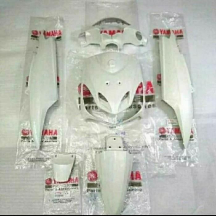 COVER BODY PAKET FULL SET BODY HALUS MIO SMILE PUTIH ORIGINAL YAMAHA