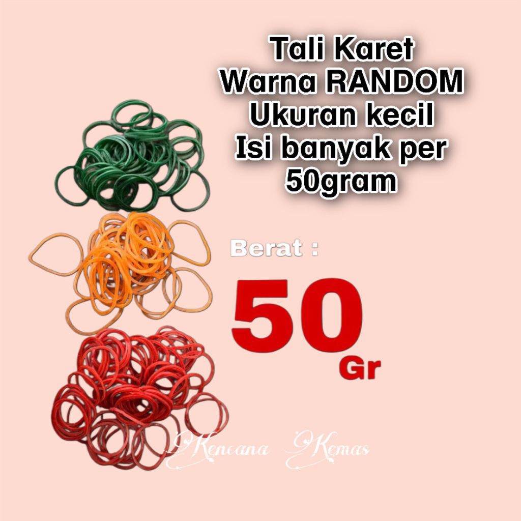

Karet Gelang isi 50gram / Karet Ikat Bungkus Plastik Es / Karet Gelang
