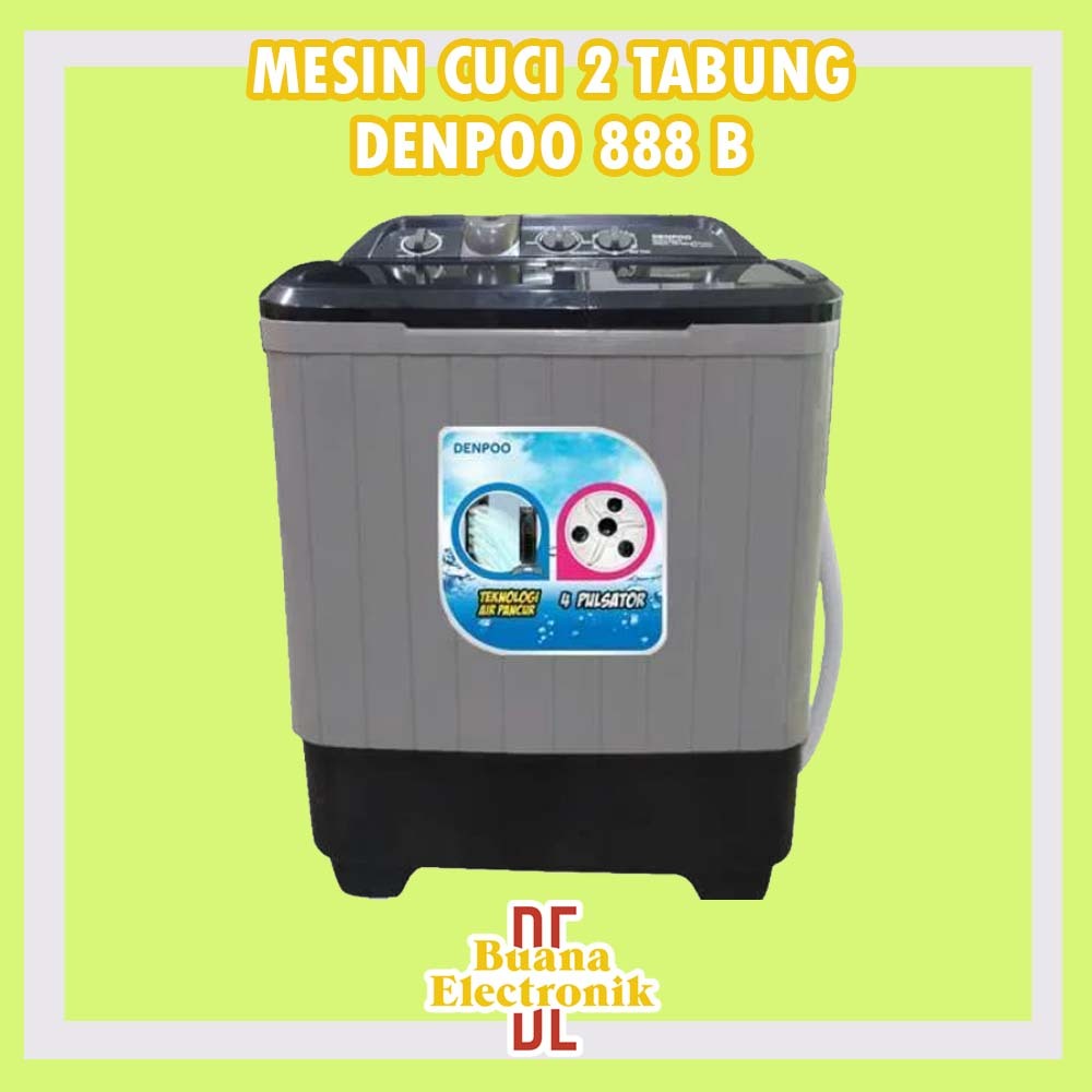 Mesin Cuci DENPOO DW-888 DG 8KG Low Watt / Mesin Cuci Denpoo DW 888 ORIGINAL GARANSI RESMI