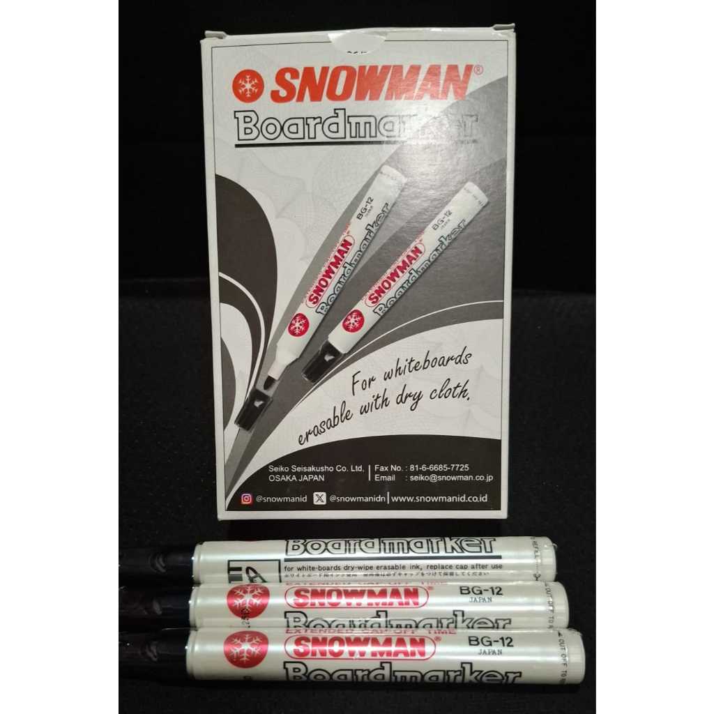 

spidol boardmarker snowman warna hitam spidol white board