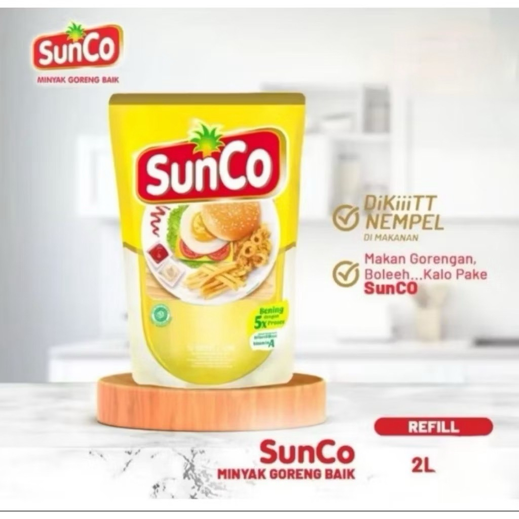 

SunCo Minyak Goreng Pouch 2 L – Rendah Lemak Jenuh, Bening, Diperkaya Vitamin A